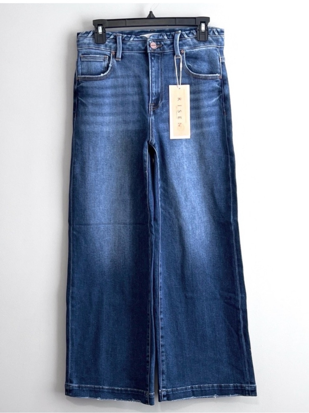 Risen High-Rise Wide Leg Jeans